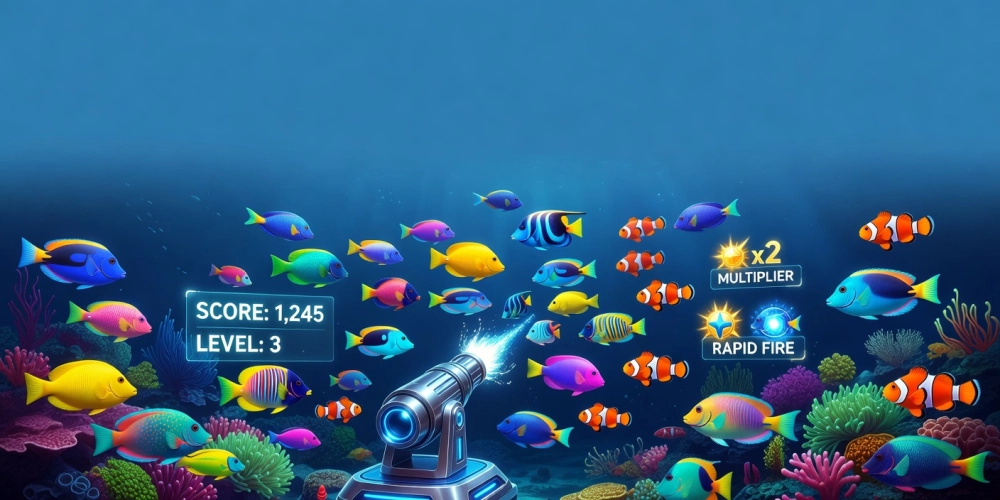 Minh họa khái niệm game bắn cá nh88 với giao diện chơi sống động