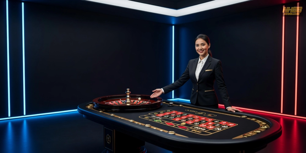 Minh họa giao diện live casino free nh88 với dealer thực tế và bàn chơi sôi động